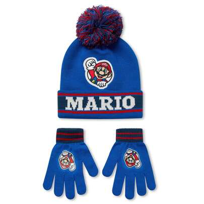  Vanilla Underground X Nintendo Boys Multicolor Beanie And Gloves Set | Nintendo Product | Officially Licensed Merch