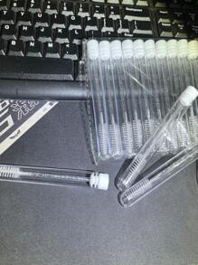 50Pcs Eyelash Brush Tube Disposable Mascara Wands Tube Reusable Lash S Brush Dust-Proof Cleaner Storage Tubes, Eyebrow Brush, Eyeshadow Brush, Brush - White - View 3