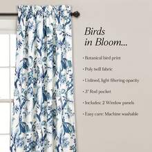 LUSH DECOR Dolores Light Filtering Window Curtain Panels Blue 52x95+2 Set Halloween-Fall Decor-Room Decor - Blue - View 1