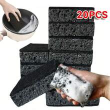 20Pcs Durable Black Scrubber Sponges - Multipurpose Kitchen Bathroom Cleaning Sponges For Dishwashing, Pots, And BBQ Tools, Non-Stick Oil, Outdoor Barbecue Cleaner