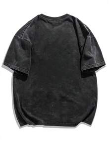 2026Y2K Pink Butterfly Print Short Sleeve T-Shirt For Women Summer New Washed Vintage Fashion Versatile Loose Round Neck Black Design Top Loose And Comfortable, Casual And Easy-Going, White Tops, Valentine's Day Outfit, Mardi Gras, Summer Tops,   For Women, Valentine Outfits For Women - màu đen - Xem 2