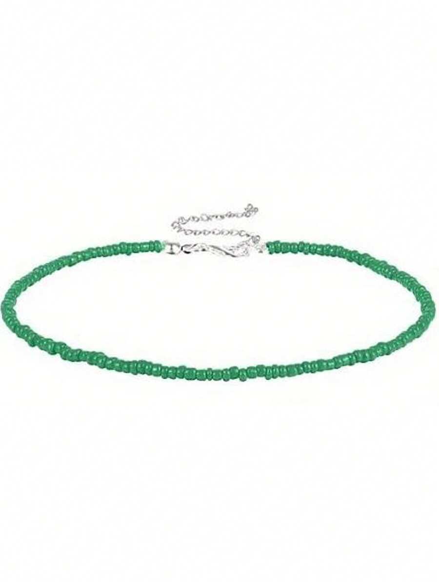 1pc Fashionable Bohemian Beaded Choker Necklace