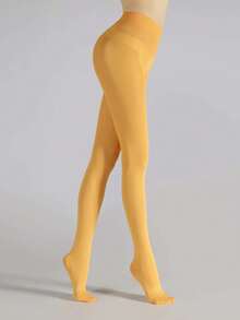 1件装女士经典彩色连裤袜，性感时尚高弹力紧身裤，多种颜色可选，舒适保暖 - 彩色 - 查看 6