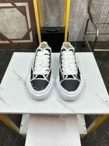 2025新款MMY经典防滑耐磨轻便低帮滑板鞋校园情侣款黑白 - 黑與白 - 查看 4