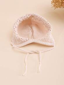 1pc Toddler Solid Color Hollow Out Fashionable Versatile Ear Warmer Headband, Handmade Crochet Hat, Suitable For Autumn/Winter & All Seasons - 純色 - 查看 10