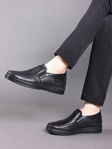 Men's Casual Sneakers, Loafers, Slip-On Flat Shoes, Non-Slip Breathable Business Casual Shoes, Formal Dress Shoes - Black - View 6