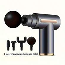 RAF Portable Rechargeable Fascia Massage Gun With 4 Replaceable Massage Heads, Deep Tissue Relaxation, USB Charging, Lithium Battery, 1800mAh Capacity, Sports And Outdoor Electronics Accessories