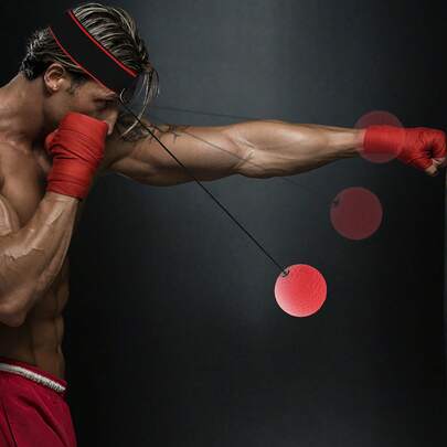 Pelota De Boxeo Para Adultos, Elástica Y Ajustable, Con Banda Para La Cabeza Para Entrenamiento De Velocidad (Diadema Negra).
