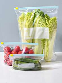 30个/20个自封保鲜袋，适用于冰箱冷冻室的密封可重复密封袋，用于水果蔬菜食品储存、家居装饰、派对和圣诞节储存的厚塑料袋 - 白色 - 查看 4