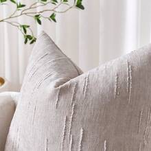 1/2 vỏ gối trang trí kẻ sọc cổ điển, vải dệt 100% polyester, thiết kế khóa kéo, có thể giặt máy, họa tiết hình học, thích hợp cho ghế sofa, giường, phòng ăn, văn phòng tại nhà - Nâu nhạt - Xem 4