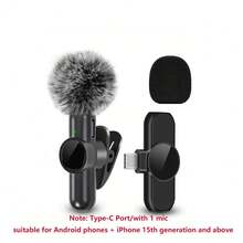 Professional Wireless Lavalier Microphone For Smartphones, Plug And Play Wireless Microphone For Video/Audio Recording, Clip-On Lapel Microphone For Interview/Vlog/Teaching - Matt Black - View 13