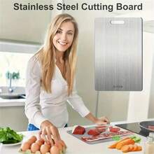 2025 Advanced Stainless Steel Cutting Board - Double Sided Design, Stainless Steel, Suitable For Kitchens And Restaurants