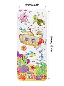 1 Piece Of 40x100cm Baby Bath Mat, Children's Bath Mat, Bathtub Anti Slip Mat, Cartoon Bathtub Shower Anti Slip Mat, With Drainage Hole And Suction Cup, Machine Washable, Underwater(Two Random Styles) - Multicolor - View 3