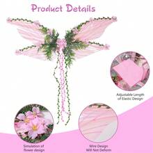 Alas de mariposa para mujer, decoración floral 3D y de hojas, alas de hada, suministros para cosplay de Halloween. - Multicolor - Ver 3