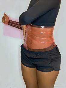 1 pieza Cinturón de sudor reutilizable para abdomen y muslo de mujer - Exclusivo para recuperación posparto, faja reductora de cintura con soporte central no sauna, diseño para entrenamiento físico, no lavable, moldeador de cintura posparto