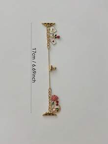 1条金色草莓郁金香心形智能手表表带,兼容Ultra/SE/11/10/9/8/7/5/4/3/2/1系列以及Ultra2/Ultra/SE/38/41/42/44/45/46/49mm,时尚女士手链配饰,送给女友和朋友的最佳礼物,佩戴舒适,仅含表带,不含手表和表壳。 - 金色 - 查看 3