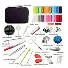 1 Set Bolsa de almacenamiento de kit de costura portátil, kit de herramientas de tejido a mano para el hogar, caja/kit de costura de viaje
