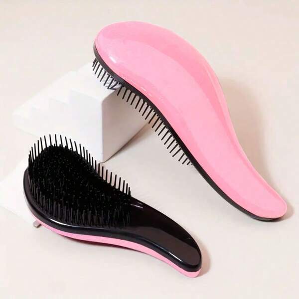 1 pieza Peine antiestático para cabello húmedo y seco de mujer, diseño de gota de agua, alisa el cabello, peine suave y sin nudos para el hogar, peine de masaje con cojín de aire, estilismo y masaje en uno, portátil y compacto, peine antiestático desenredante y suavizante con cojín de aire