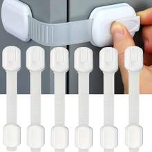 8/6/4 szt. blokad dla dzieci, szybkie i łatwe w montażu blokady do szafek z klejem 3M, bez śrub i magnesów, wielofunkcyjne, odpowiednie do mebli, kuchni, piekarnika, deski sedesowej – biały plastik