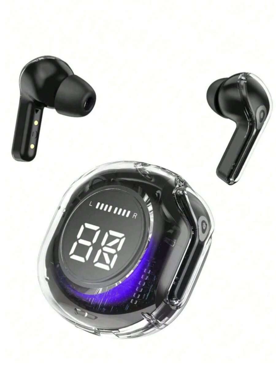 T8 Pro Fone De Ouvido Bluetooth Transparente Sem Fio Led e ante ruido