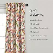 LUSH DECOR Dolores Light Filtering Window Curtain Panels Blue 52x95+2 Set Halloween-Fall Decor-Room Decor - 中性/多色 - 查看 1
