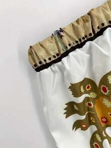 Spring/Summer Women's Button-Down Long Sleeve Top And Elastic Waist Pants - 白色 - 查看 4