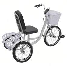 20 Inch Tricycle Bicycle 3 Wheels 1 Gear For Adults Tricycle With Shopping Basket