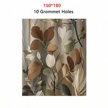 1pc, Vintage Leaf Pattern Print, Leaf Element Waterproof Shower Curtain Tapestry Wall Hanging Curtain, With 12 Hooks Waterproof Polyester Fabric Shower Curtain, Decorative Bath Tub Divider, Modern Household Bathroom Decor, Waterproof Polyester Material, Machine Washable, Grommet Top, Unlined Woven Shower Curtain, Suitable For Hotel Apartment Bathroom Decor, Home Decor Bathroom Accessories, Great Gift Idea 35inX70in, 47inX70in, 59inX70in, 70inX70in Fall Decor Back To School - Multicolor - View 13