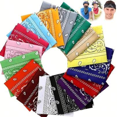 3/6pcs Classic Polyester Absorbent Handkerchiefs, Paisley & Cashew Flower Pattern Handkerchiefs, Thin Vintage Style Handkerchiefs, Versatile Streetwear Bandanas, Suitable For Elderly Men And Women, Small Square Handkerchiefs, Multi-Purpose Handkerchiefs, Can Be Used As Handkerchiefs, Face Masks, Headbands