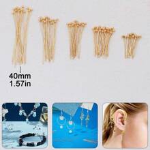 200pcs DIY Jewelry Making Headpins, 16mm-40mm Sizes Ball Pins, Bendable & Cuttable Beading Needles, Suitable For Jewelry Making And Sewing Supplies, Round Head Pins, Earring & Pendant Connectors, Cuttable Beading Pins, Bracelet & Necklace Decorative Pins, Can Replace Eyepins As Bead Piercing Connectors
