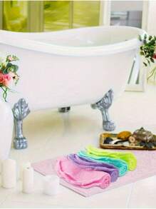 带手柄的长款去角质背部磨砂丝瓜络，去角质背部毛巾，去角质身体磨砂背部磨砂，可拉伸抽绳，用于淋浴，日式沐浴洗脸巾，韩式去角质丝瓜络毛巾，美容巾，海绵丝瓜络身体磨砂，家居浴室装饰，秋季装饰，返校 - 彩色 - 查看 10