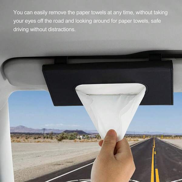Soporte para pañuelos de coche, organizador colgante de pañuelos mejorado para vehículos, dispensador de servilletas de cuero PU elegante para todos los modelos de coche, acceso sencillo a los pañuelos, perfecto para viajes por carretera, salidas familiares y viajes diarios, mejora el interior del coche con un diseño elegante, regalo ideal para entusiastas del automóvil y padres ocupados, accesorio imprescindible para la limpieza y la comodidad