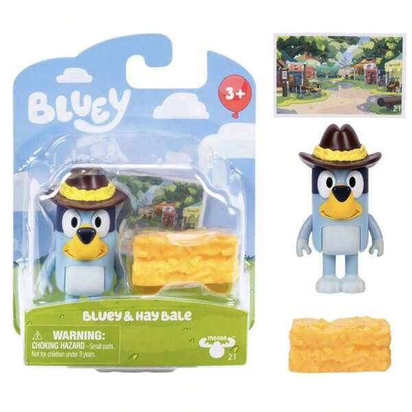 Moose Story Starter Pack,  & Hay Bale 2" Inch Toy Figure