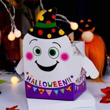 10 件万圣节手臂形饼干盒，南瓜和鬼魂主题食品纸盒，糖果袋，独特的手臂形设计，方便携带，展现万圣节氛围，适用于饼干、糖果、零食包装，手工制作 DIY，派对分享的创意包装，节日礼物