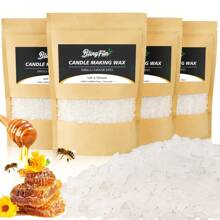 Blingfun 0.25/1Lb/2Lb 大豆蜡、白蜂蜡、黄蜂蜡、蜡烛制作蜡、柔软颗粒、无有害添加剂，适合制作香薰蜡烛和家居装饰氛围蜡工艺品。