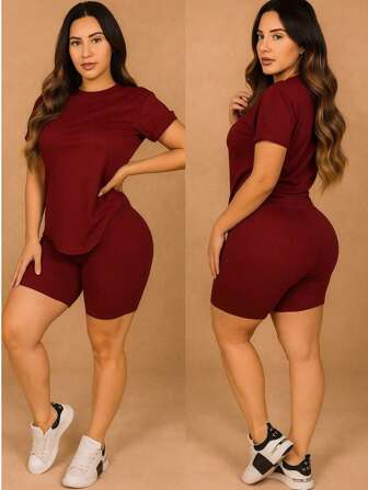 CONJUNTO 2 PIEZAS: BIKER + PLAYERA OVERSIZE