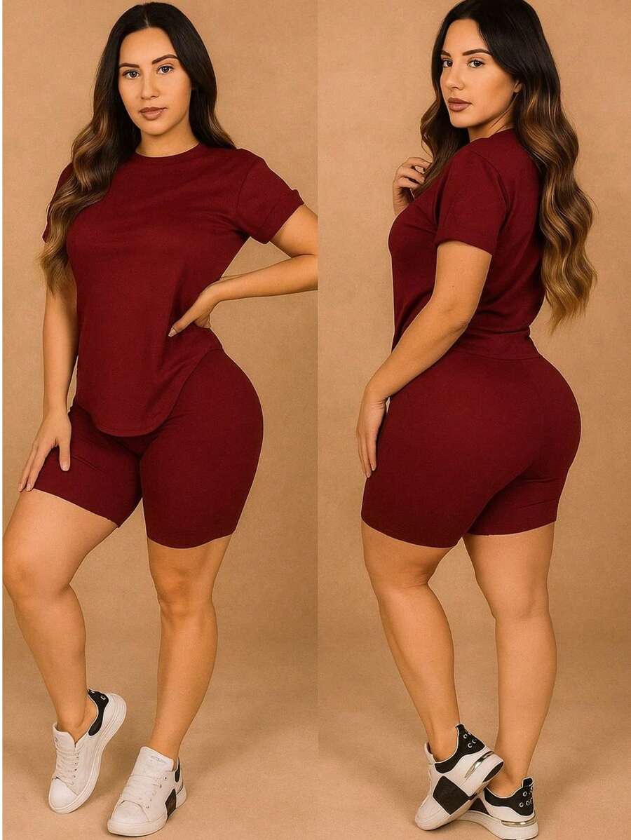 Women Two-Piece Outfits - Red Violet - View 1