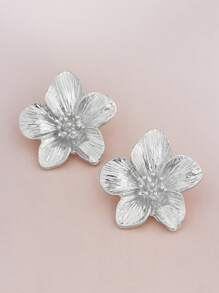 1 Pair Women's Flower Stud Earrings, New Fashion Versatile Textured Premium Accessory Suitable For Daily Wear And Gatherings