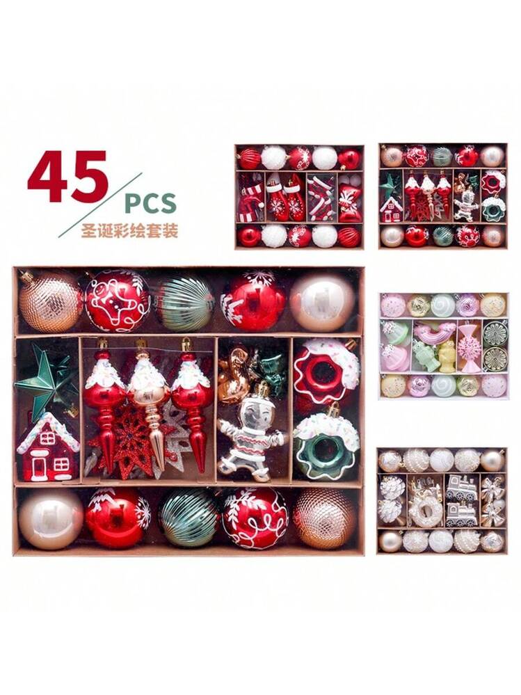Palline Di Natale Infrangibili 16 Pezzi – 6 Cm – Rosso, Oro, Verde – Set Misto Glitter E Spirale – Per Albero E Decorazioni - 2