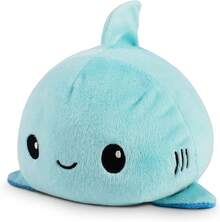 TeeTurtle - The Original Reversible Shark Plushie - Blue - Cute Sensory Fidget Stuffed Animals That Show Your Mood - 藍鯊 - 查看 2