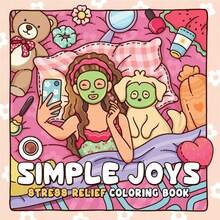 1 Book "Simple & Happy: Selfie Girl & Puppy Coloring Book", Suitable For Adults And Teens, Super Cute And Cozy Space Design To Help You Relax (Cozy Space Coloring Book), Great Gift For Friends, Couples And Family, Essential For Back To School, Relaxation. [Essential For Hand-Drawn] Warm Coloring Book Suitable For Beginners, Can Be Used For Sketching And Relaxation. - Multicolor - View 13