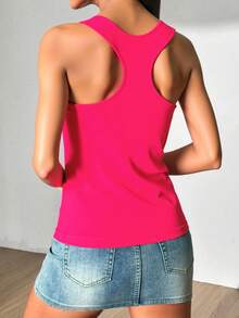 Women Tank Tops & Camis - 霓虹粉紅 - 查看 3