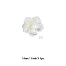 5pcs 12 Inch (30cm) + 10 Inch (25cm) White Paper Flowers, Artificial 3D Wall Decor For Wedding, Bridal Shower, Birthday, Photo Backdrop, Arch Decoration