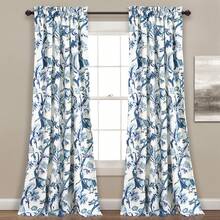LUSH DECOR Dolores Light Filtering Window Curtain Panels Blue 52x95+2 Set Halloween-Fall Decor-Room Decor - Blue - View 2