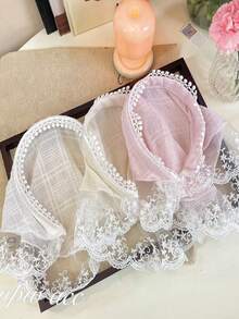 1 Piece Sweet French Country Style Lace Headband - White Lace Triangle Scarf Headband Hairpin Hair Decoration, Hair Band, Hair Hoop, Hair Accessories - Multicolor - View 9