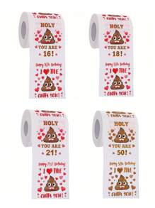 1 Pc Hilarious Happy Prank Toilet Paper - 16th/18th/21th/30th/40th/50th Birthday Party Must-Have - Unique Decor & Favor - Unforgettable Gift For Him, Her & Friends - Add Laughter To Their 16/18/21/30/40/50 Year Old Celebration