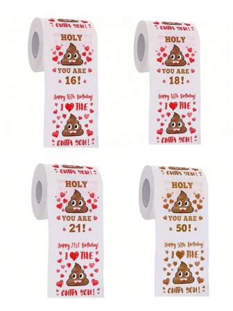 1 件搞笑恶作剧厕纸 - 16/18/21/30/40/50 岁生日派对必备品 - 独特的装饰和礼物 - 送给他、她和朋友的难忘礼物 - 为他们的 16/18/21/30/40/50 岁庆祝活动增添欢笑