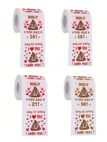 1 Pc Hilarious Happy Prank Toilet Paper - 16th/18th/21th/30th/40th/50th Birthday Party Must-Have - Unique Decor & Favor - Unforgettable Gift For Him, Her & Friends - Add Laughter To Their 16/18/21/30/40/50 Year Old Celebration