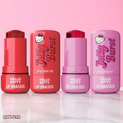 EverlyX H ello K itty en K uromi stickgelei voor lippen en wangen | Make-up stick met een sappige finish en levendige tinten | Lichte textuur, ideaal om mee te nemen in je tas | Veganistisch en veilig product voor meisjes en tieners | Schattige en leuke collectie | ✅ Levering binnen 3-5 dagen