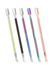 5pcs/2pcs/1pc Professional Salon Quality Metal Double-Sided Cuticle Pusher And Nipper, Stainless Steel Gel Nail Polish Remover, Durable Professional Manicure Pedicure Cleaning Tool For Nails And Toenails, Salon Use - Multicolor - View 11